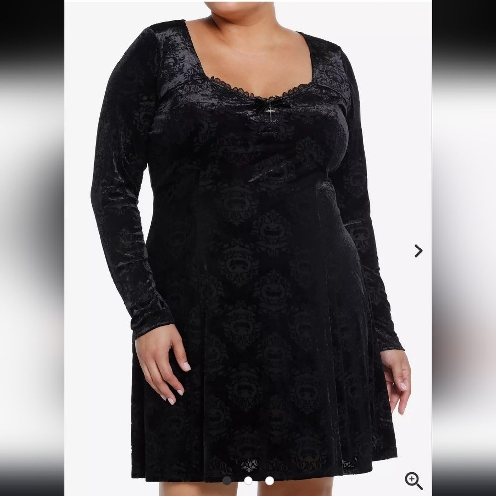 Hot Topic Social Collision Cosmic‎ Aura Pumpkin Whimsigoth Dress, 4X